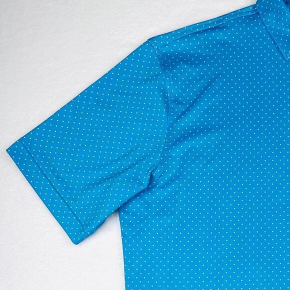 Peter Millar Men's Large Summer Comfort Blue Polka Dot Golf Polo Shirt NEW - Picture 3 of 12